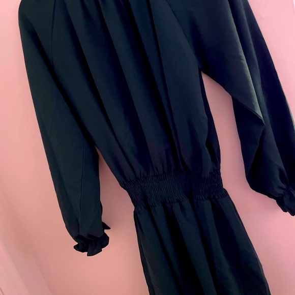 Chic Dark Green Long Sleeve Dress bohemian romper - Picture 9 of 16